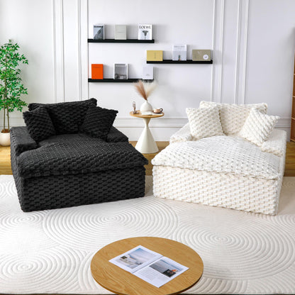 51 - inch Comfort - bearing Sofa: Two Pillows and One Backrest, Suitable for Multiple Scenarios in Bedrooms and Living Rooms