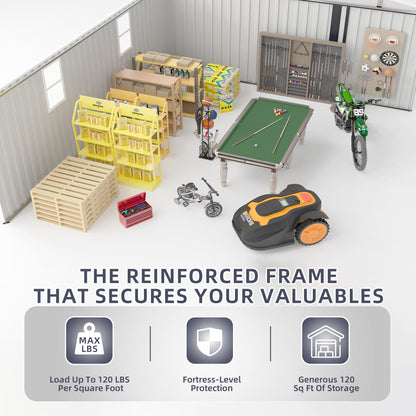 Campcraft 10*12ft 0.25mm color steel plate, surface protective film, Two daylight Windows, A practical and thoughtful gift,two colors can be freely selected storage sheds