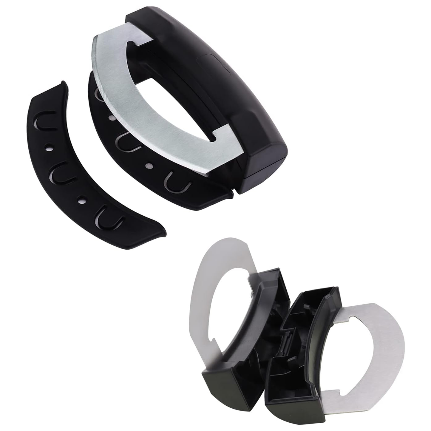 KITCHENDAO Salad Chopper, Detachable Double Blade Rocker Knife with Protective Covers