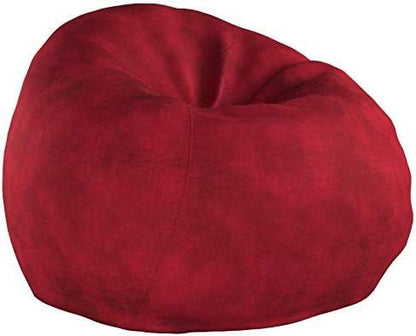 5-Foot Comfortable High-Density Shredded Foam Bean Bag Chair for Kids and Adults, with Removable Microsuede Cover, Ideal Reading and Bedroom Floor Lounge, Chinese Red