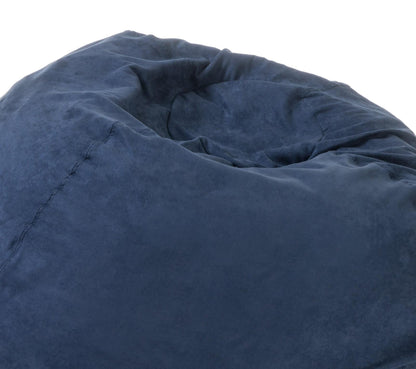 5-Foot Comfortable High-Density Shredded Foam Bean Bag Chair for Kids and Adults, with Removable Microsuede Cover, Ideal Reading and Bedroom Floor Lounge, Midnight Blue