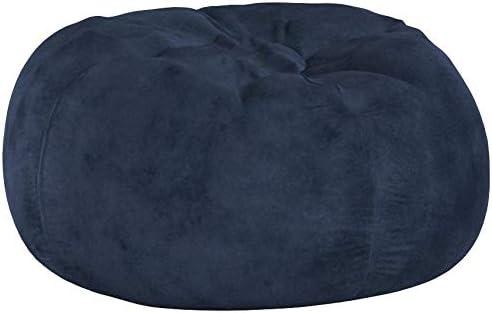 5-Foot Comfortable High-Density Shredded Foam Bean Bag Chair for Kids and Adults, with Removable Microsuede Cover, Ideal Reading and Bedroom Floor Lounge, Midnight Blue