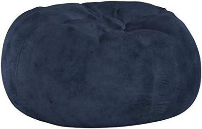 5-Foot Comfortable High-Density Shredded Foam Bean Bag Chair for Kids and Adults, with Removable Microsuede Cover, Ideal Reading and Bedroom Floor Lounge, Midnight Blue
