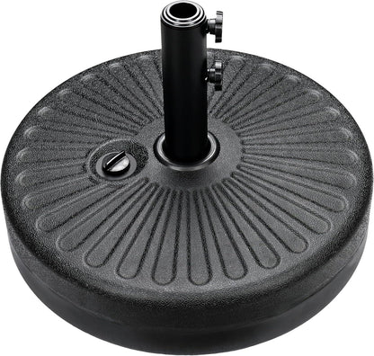 50lbs 20" Capacity Fillable Patio Umbrella Base for Outdoor Lawn, Garden, Black-Round
