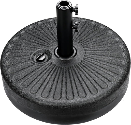 50lbs 20" Capacity Fillable Patio Umbrella Base for Outdoor Lawn, Garden, Black-Round