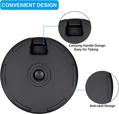 50lbs 20" Capacity Fillable Patio Umbrella Base for Outdoor Lawn, Garden, Black-Round