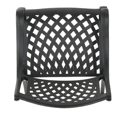 Antique Matte Black Patio Dining Set Grimm Outdoor Dining Armchair (Set of 2)