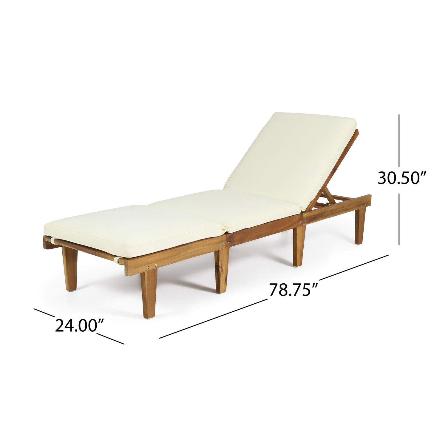 ARIANA KD WOOD CHAISE LOUNGE W/ CUSHION