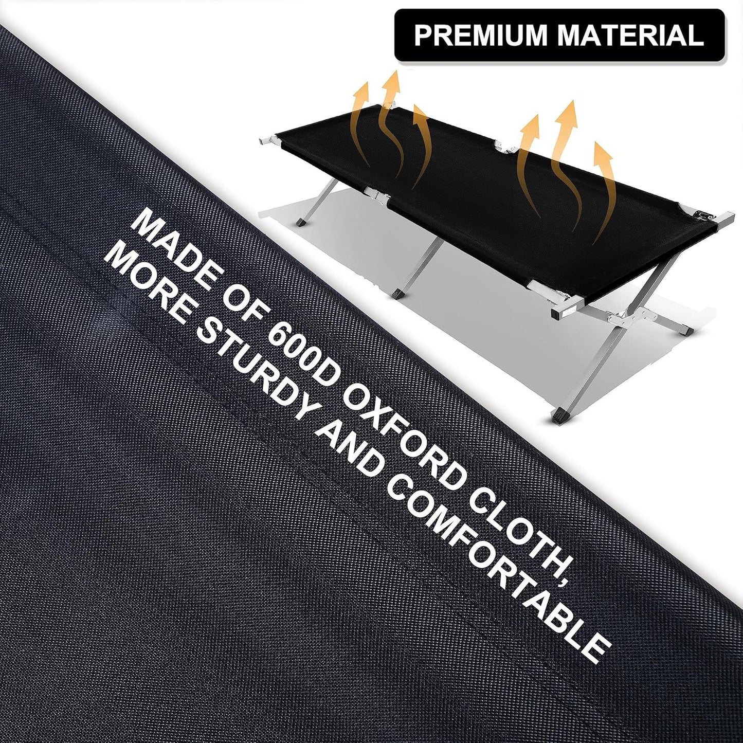 Camping Cot, Sleeping Cots for Adults with Storage Bag, Portable and Lightweight Cot Bed for Outdoor Traveling, Hiking, Office Nap, Easy to Set up, 1 Pack