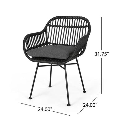 Christopher Knight Home Rodney Outdoor Woven Faux Rattan Chairs with Cushions (Set of 2)