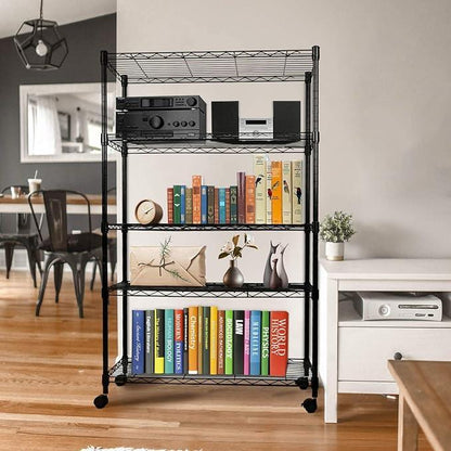 Heavy Duty 5-Shelf Shelving Unit 1250Lb Capacity, 29.92" D x 13.98" W x 62.99" H, 5 Tier, Black
