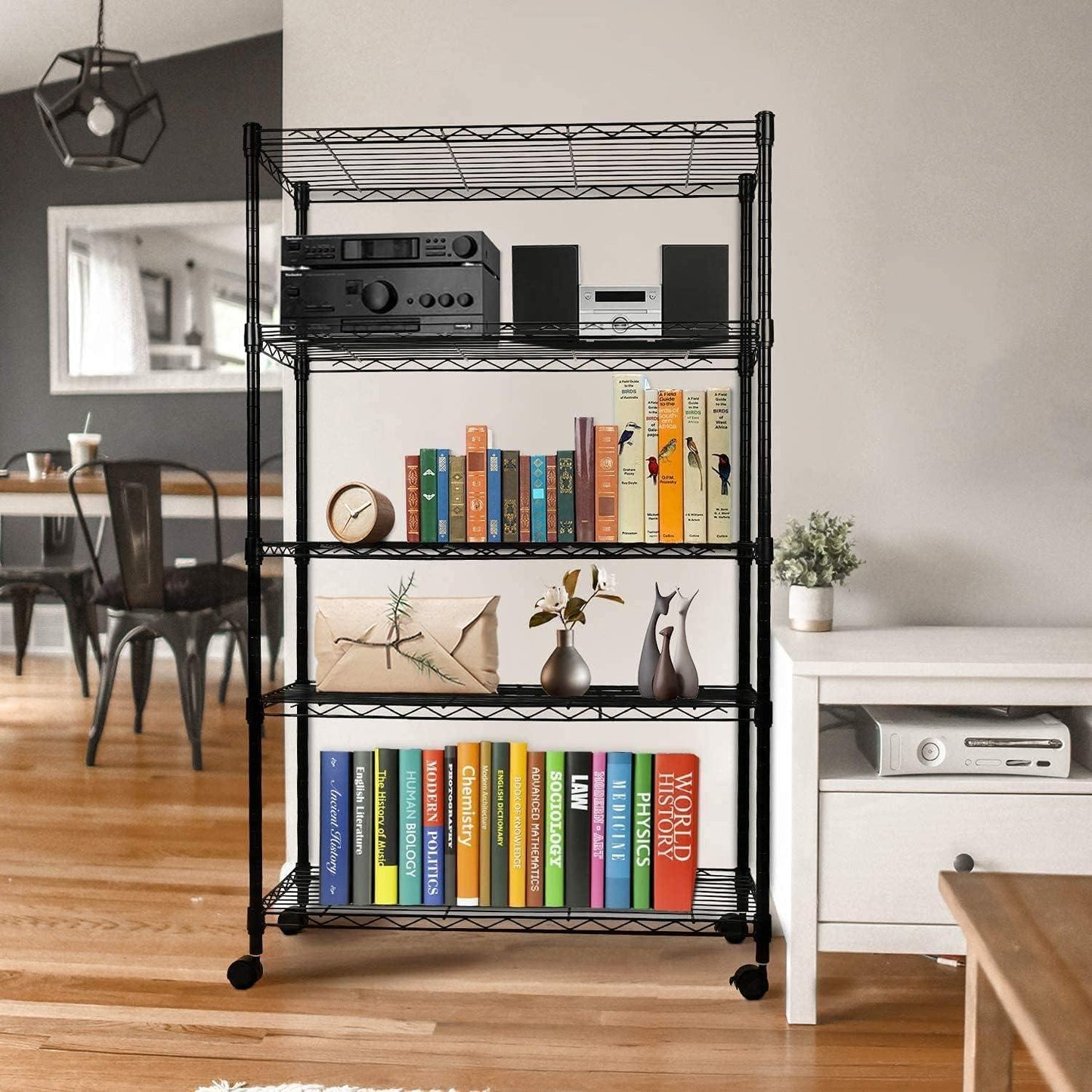 Heavy Duty 5-Shelf Shelving Unit 1250Lb Capacity, 29.92" D x 13.98" W x 62.99" H, 5 Tier, Black