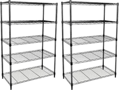 Heavy Duty 5-Shelf Shelving Unit 1250Lb Capacity, 29.92" D x 13.98" W x 62.99" H, 5 Tier, Black
