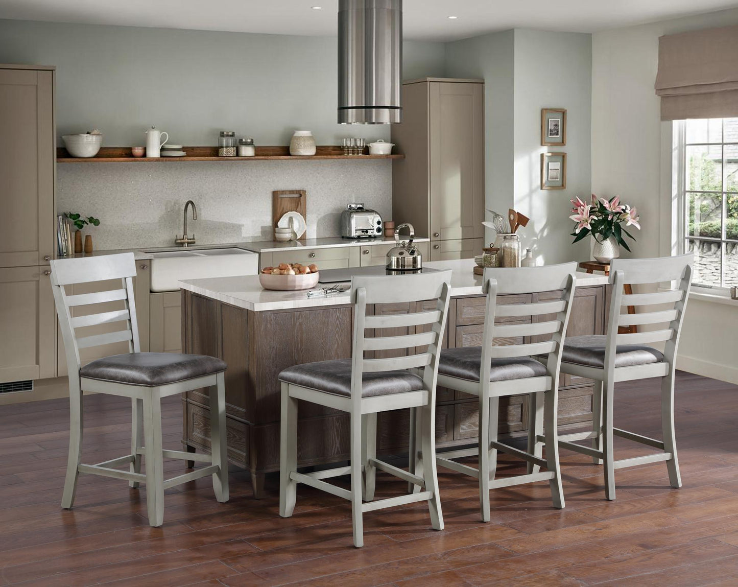 Hyland - Counter Chair (Set of 2) - Dark Gray