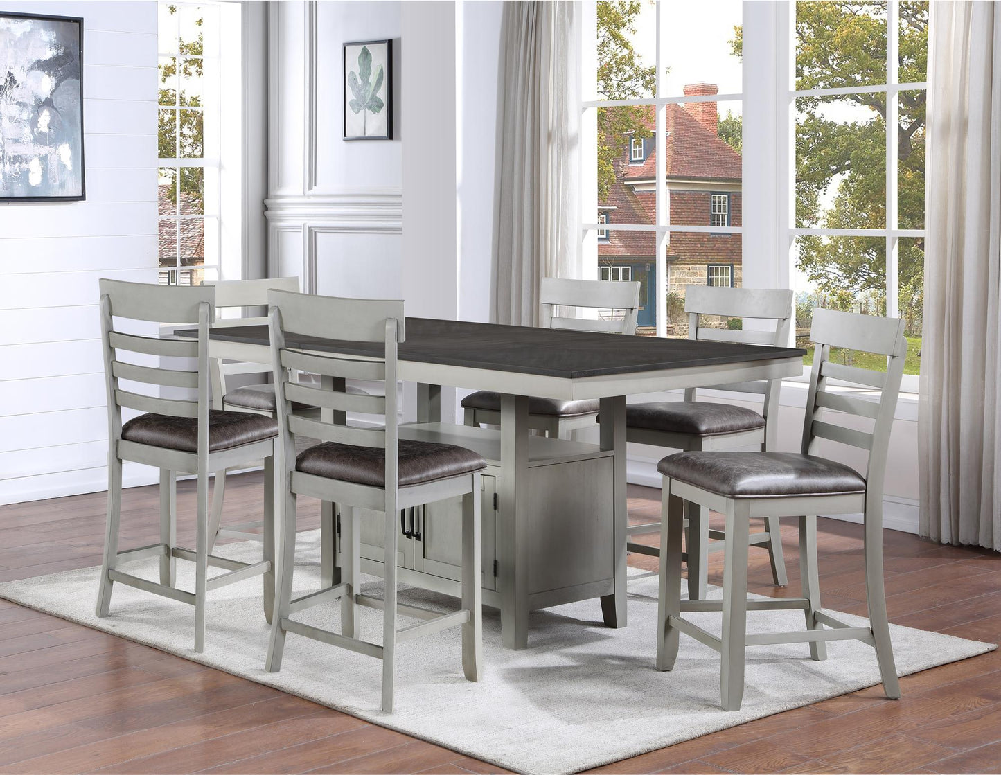 Hyland - Counter Chair (Set of 2) - Dark Gray