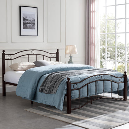 King Size Metal Bed Frame, Under Bed Storage Space, No Box Spring Needed, Durable Use, Copper