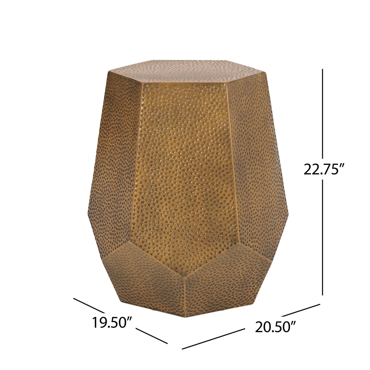 METAL HAMMERED END TABLE
