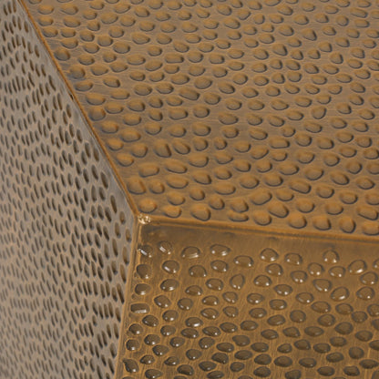 METAL HAMMERED END TABLE