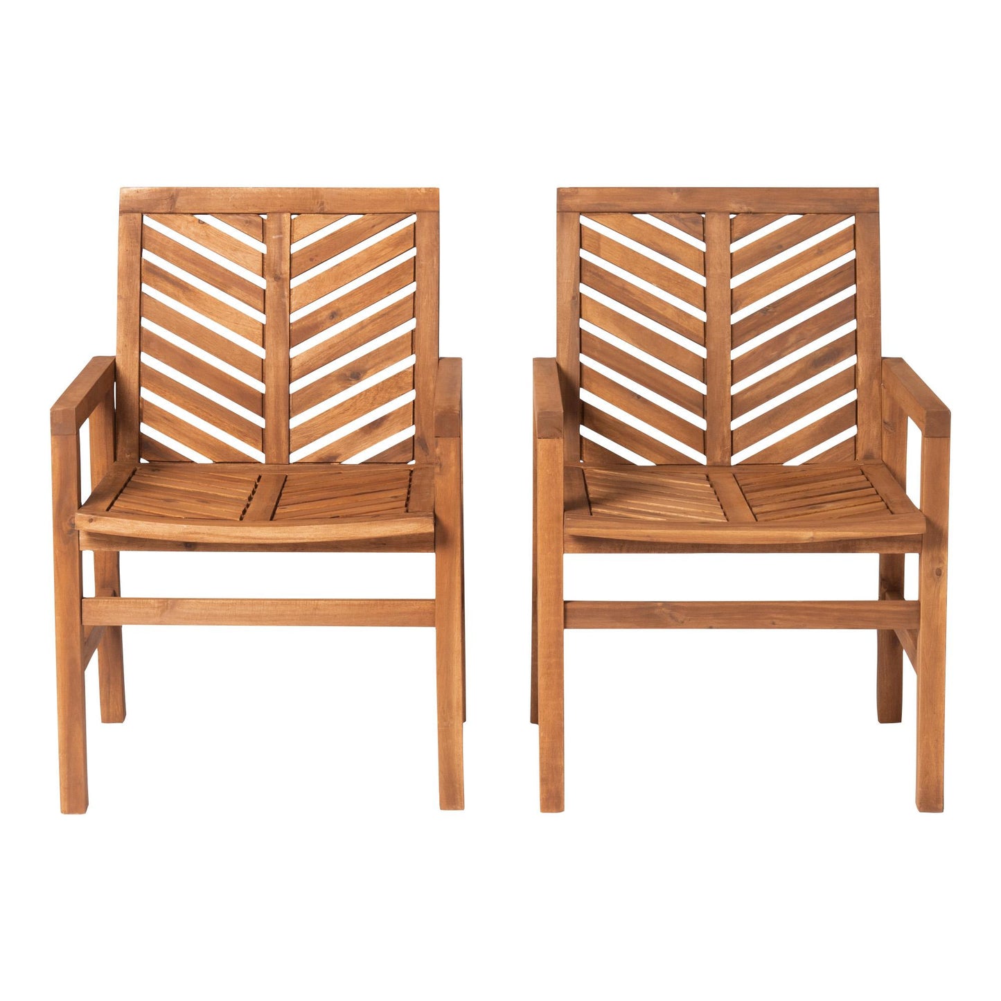 Modern 2-Piece Chevron Patio Chairs - Brown