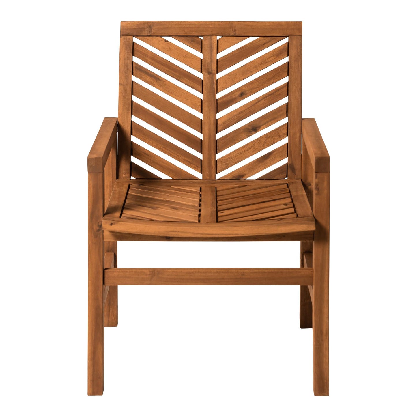 Modern 2-Piece Chevron Patio Chairs - Brown