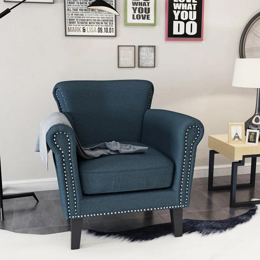 Modern Accent Chair Leisure Club Chair with Wood Legs for Living Room