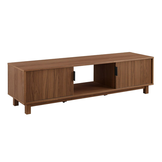 Modern Fluted-Door Minimalist TV Stand for TVs up to 65 inches – Mocha