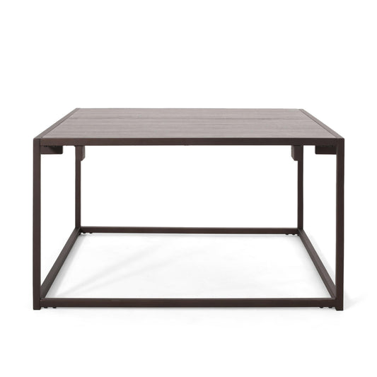 Modern Industrial Coffee Table, Gray and Bronze