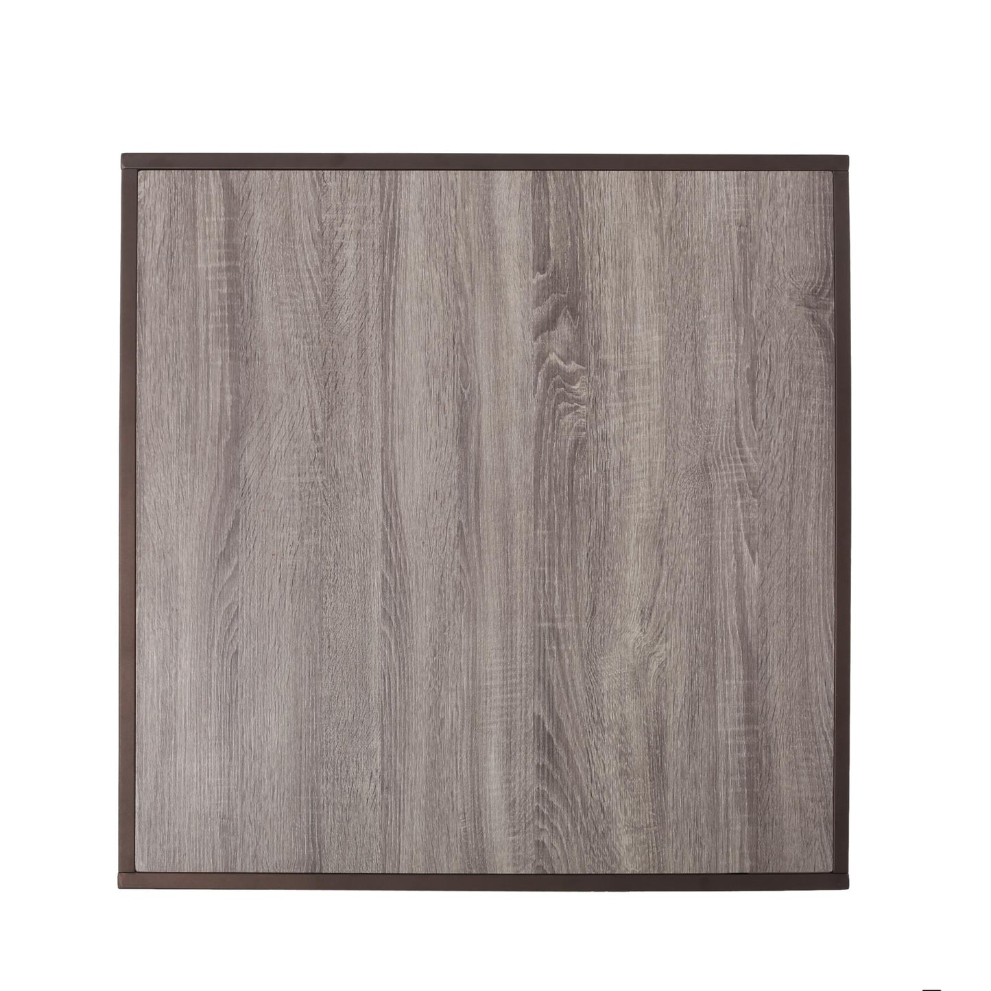 Modern Industrial Coffee Table, Gray and Bronze