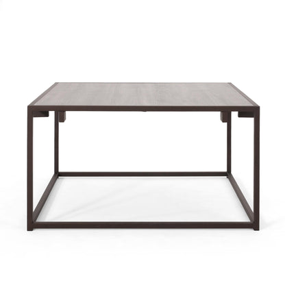 Modern Industrial Coffee Table, Gray and Bronze