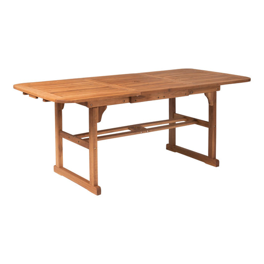 Modern Slat-Top Solid Acacia Wood Butterfly Outoor Dining Table - Brown