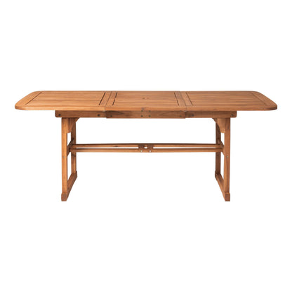 Modern Slat-Top Solid Acacia Wood Butterfly Outoor Dining Table - Brown