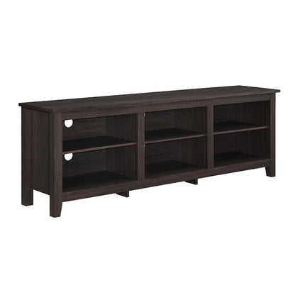 Modern Transitional 3-Shelf Open Storage 70" TV Stand for 80" TVs - Espresso
