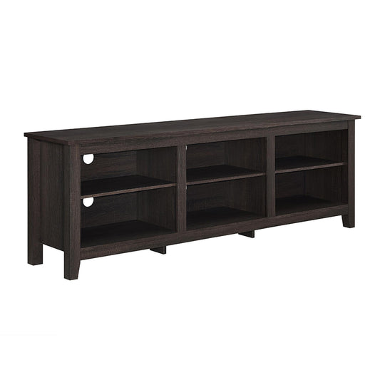 Modern Transitional 3-Shelf Open Storage 70" TV Stand for 80" TVs - Espresso