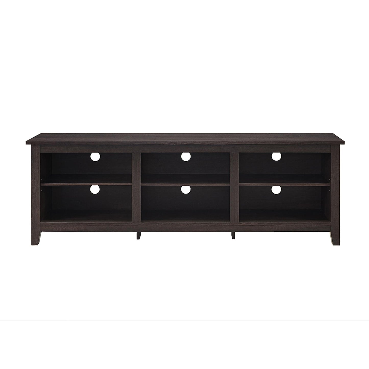 Modern Transitional 3-Shelf Open Storage 70" TV Stand for 80" TVs - Espresso