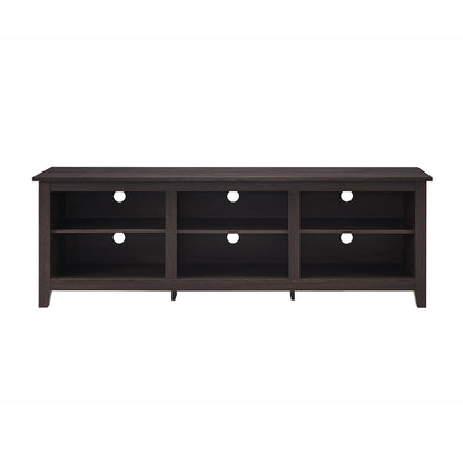 Modern Transitional 3-Shelf Open Storage 70" TV Stand for 80" TVs - Espresso