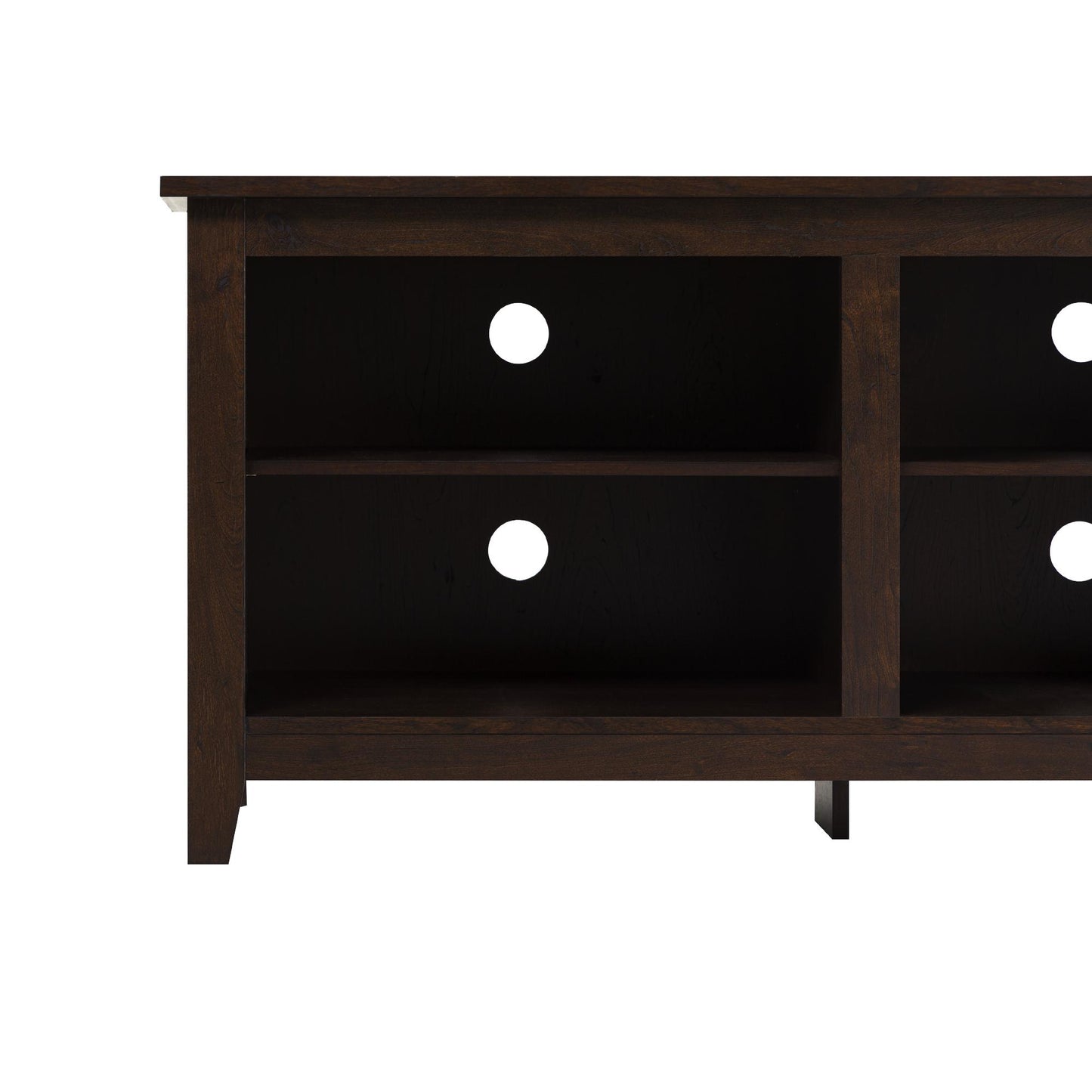 Modern Transitional 3-Shelf Open Storage 70" TV Stand for 80" TVs - Espresso