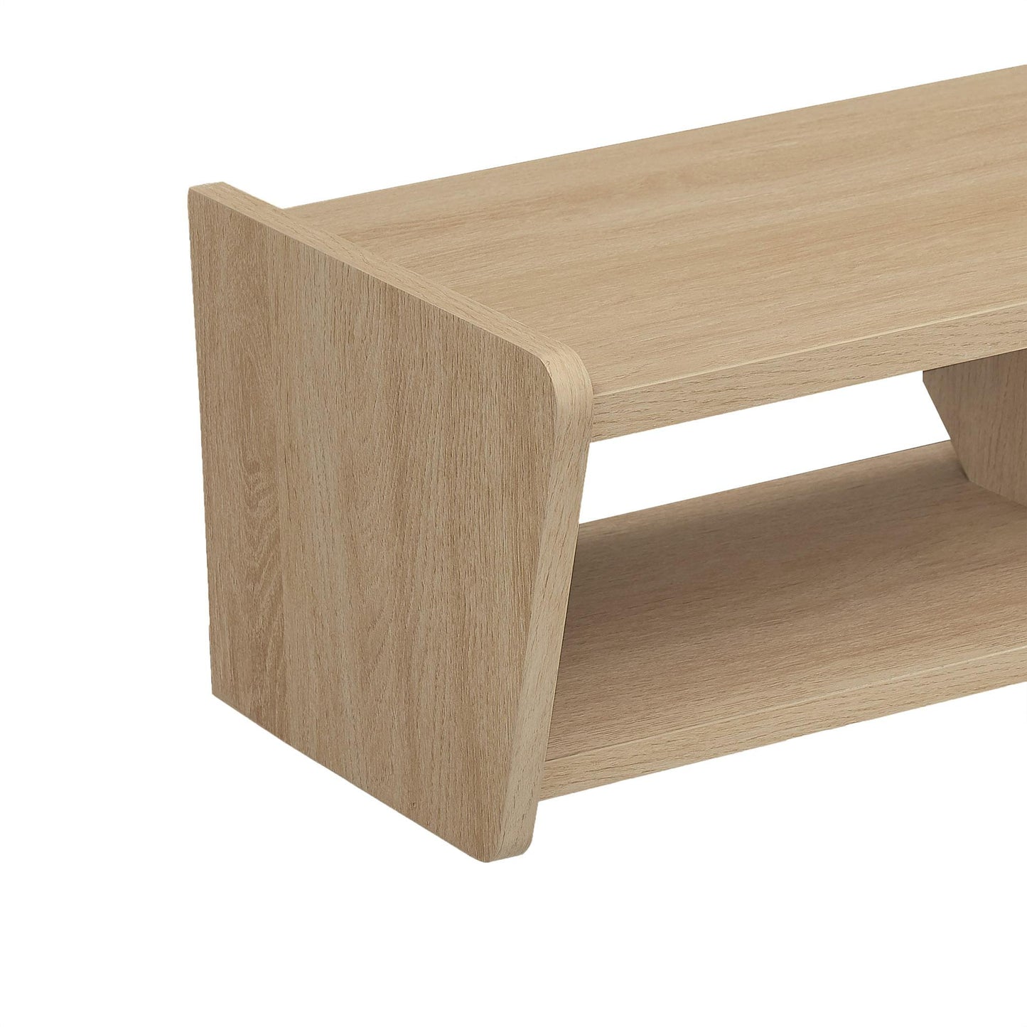 Modern Wall-Mounted Floating TV Stand – Coastal Oak