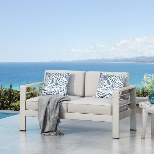 Modern and Versatile Two Seater Sofa Durable Aluminum Frame and Comfortable and Soft Cushions