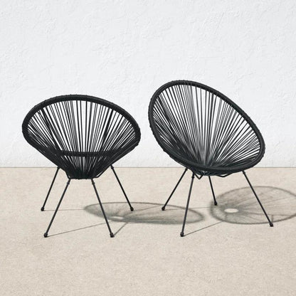 Outdoor Acapulco Woven Accent Chair Weave Patio Chair (Set of 2)