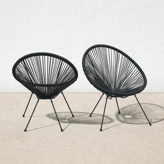 Outdoor Acapulco Woven Accent Chair Weave Patio Chair (Set of 2)