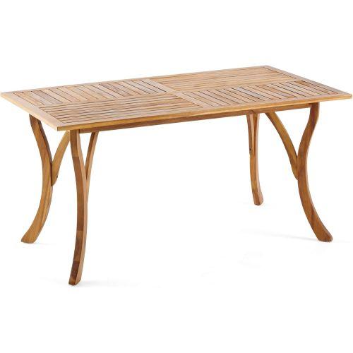 Outdoor Dining Table 59" Rectangular Wood Table