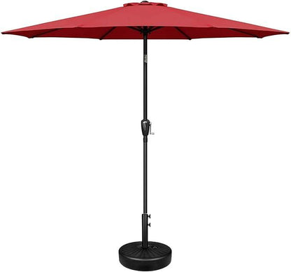 Outdoor Market Table Patio Umbrella with Button Tilt, Crank and 8 Sturdy Ribs for Garden, Deck, Lawn, Backyard & Pool