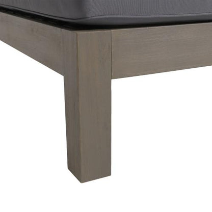 Outdoor Patio Sectional Acacia Wood Chaise Lounge Sofa
