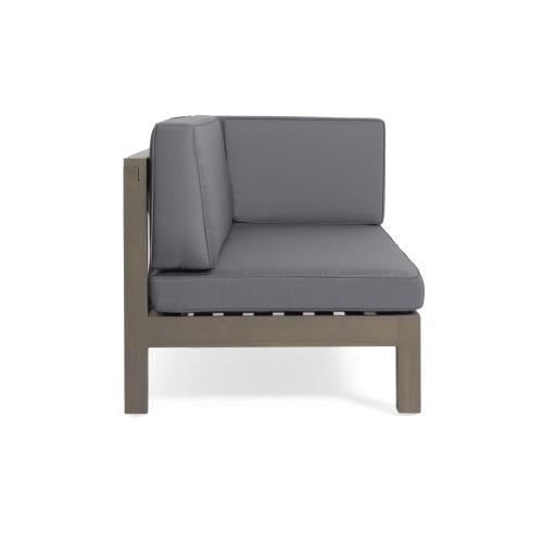 Outdoor Patio Sectional Acacia Wood Chaise Lounge Sofa