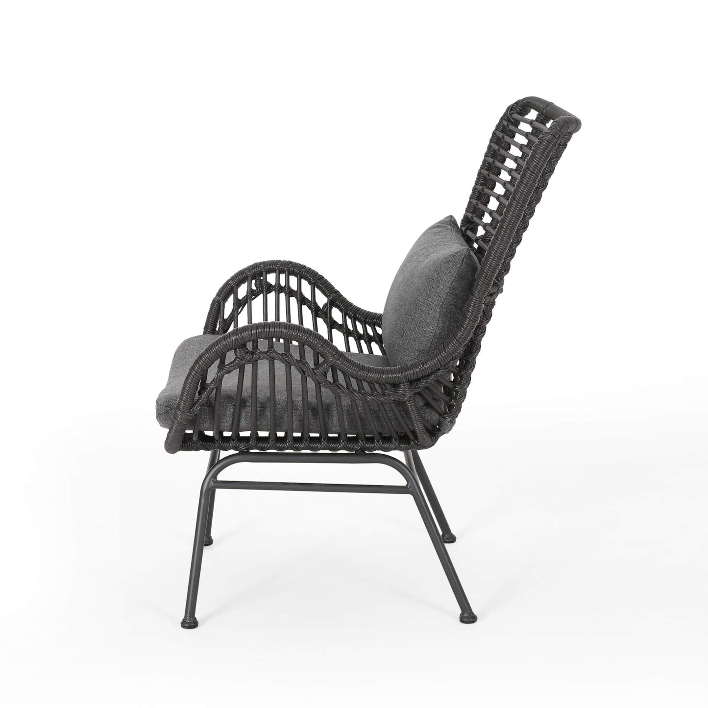 Outdoor Wicker Club Chairs with Cushions (Set of 2)