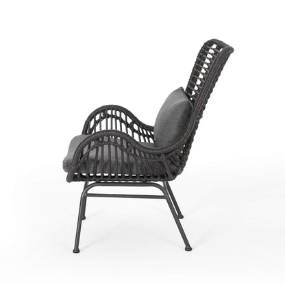 Outdoor Wicker Club Chairs with Cushions (Set of 2)