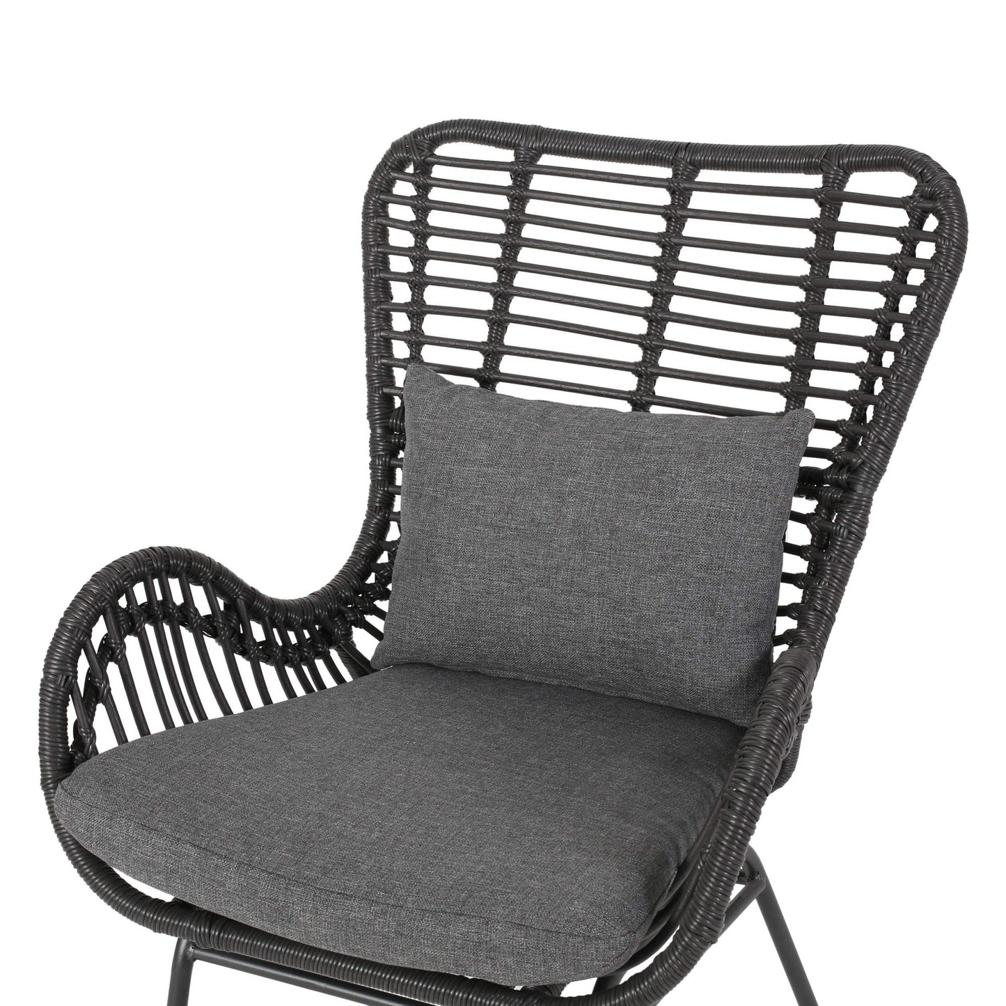 Outdoor Wicker Club Chairs with Cushions (Set of 2)