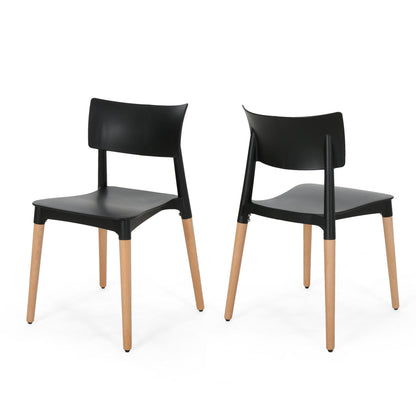 PLASTIC DINING CHAIR SET OF 2