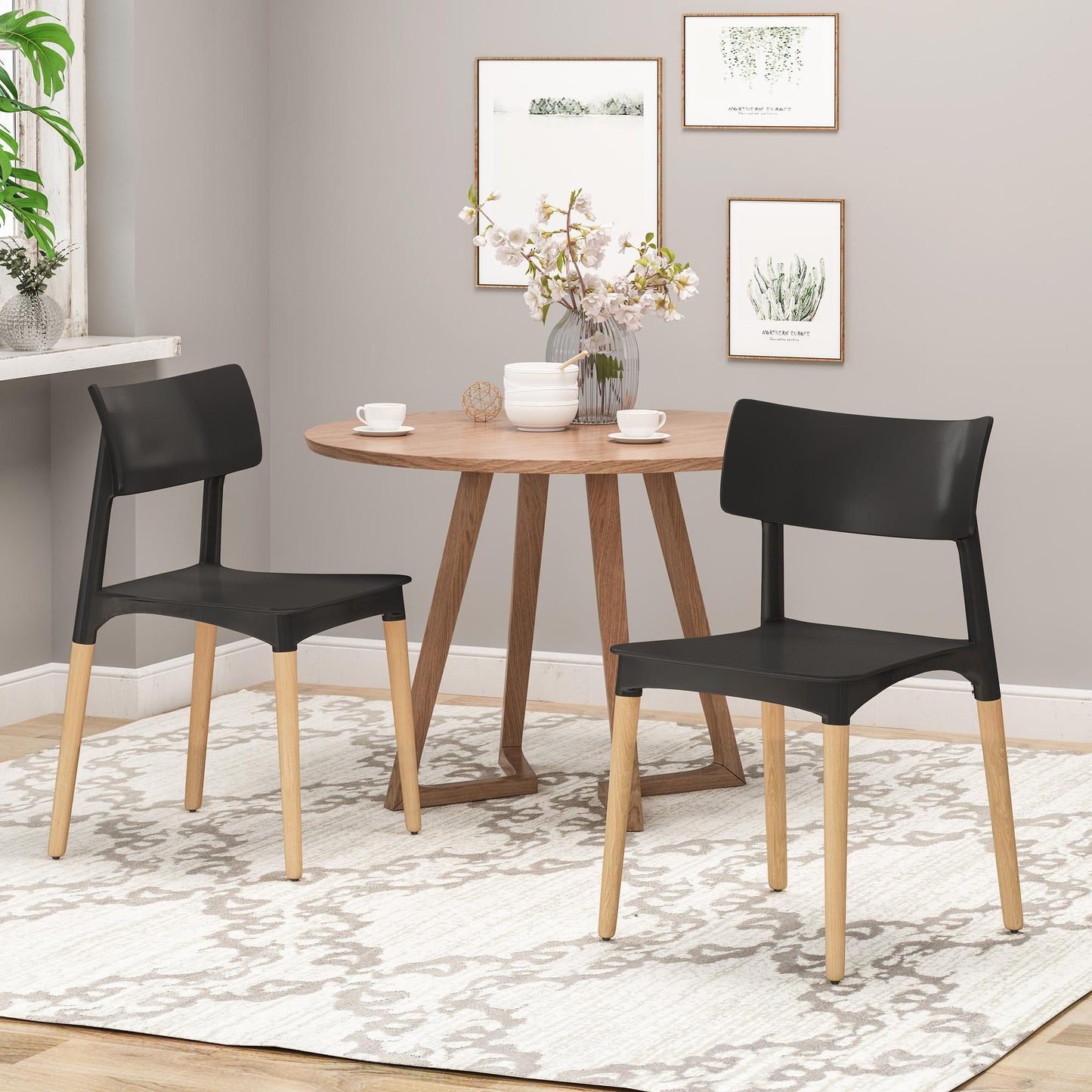 PLASTIC DINING CHAIR SET OF 2
