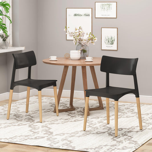 PLASTIC DINING CHAIR SET OF 2